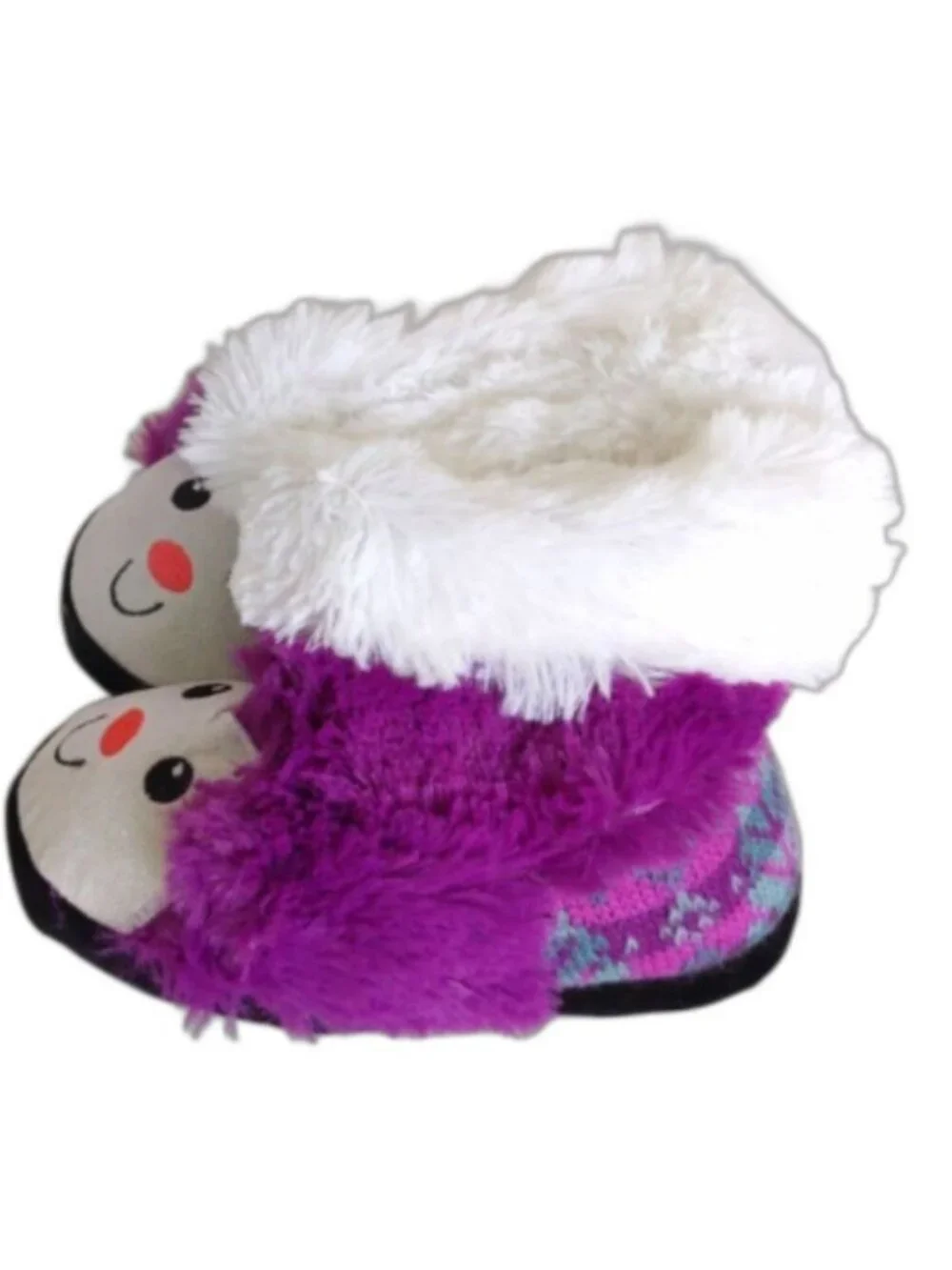 NEW Kids Unisex Muk Luks Zoo Friends Purple Monkey Faux Fur Slippers, S (10-11)